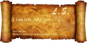 Liebich Sára névjegykártya